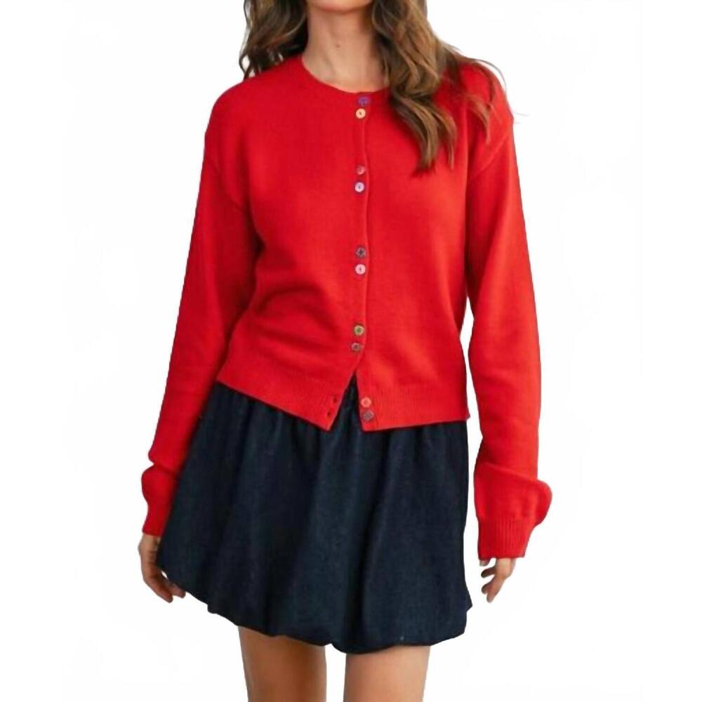 NEW BUTTERMELON long sleeve buttoned cardigan in red